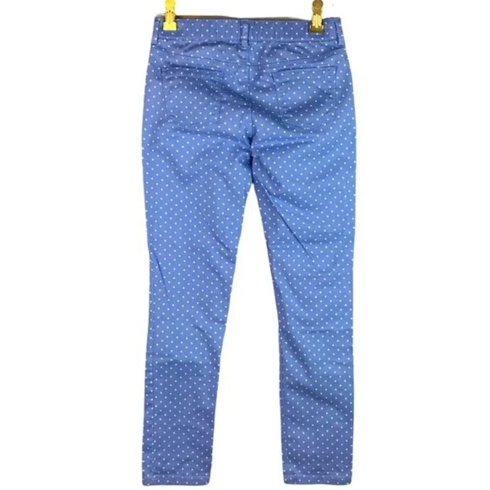 NWT GYMBOREE girl's blue with white polka dots super skinny pants size 12